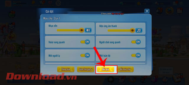 Chạm vào nút Đổi quà