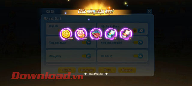 Nhận phần thưởng khi nhập mã giftcode