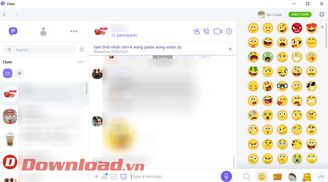 <p>Khi này, chúng ta sẽ thấy giao diện chính của Viber PC được chia thành 3 phần. Ở phía bên trái là