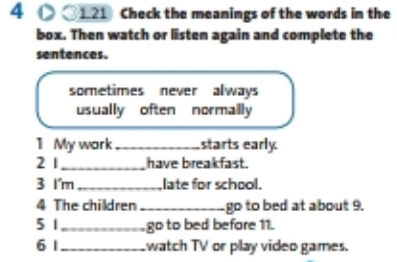 Check the meanings of the words in the box