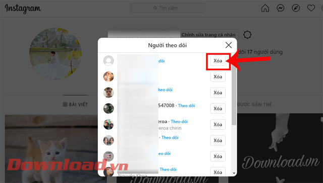 <p><strong>Bước 5: </strong>Trên màn hình khi này sẽ xuất hiện khung cửa sổ “<em>Người theo dõi</em>”,