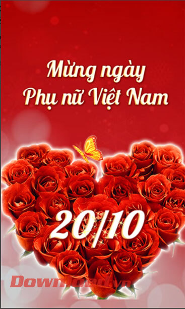 <p><strong>Bước 6:</strong> Bây giờ trên màn hình sẽ hiển thị video hiệu ứng của nhãn dán 20/10 mà mình