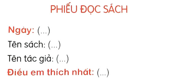 Phiếu đọc sách