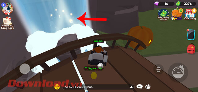 Di chuyển vào hang bên trong thác nước