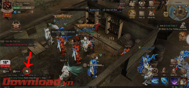 Ấn vào biểu tượng lá thư