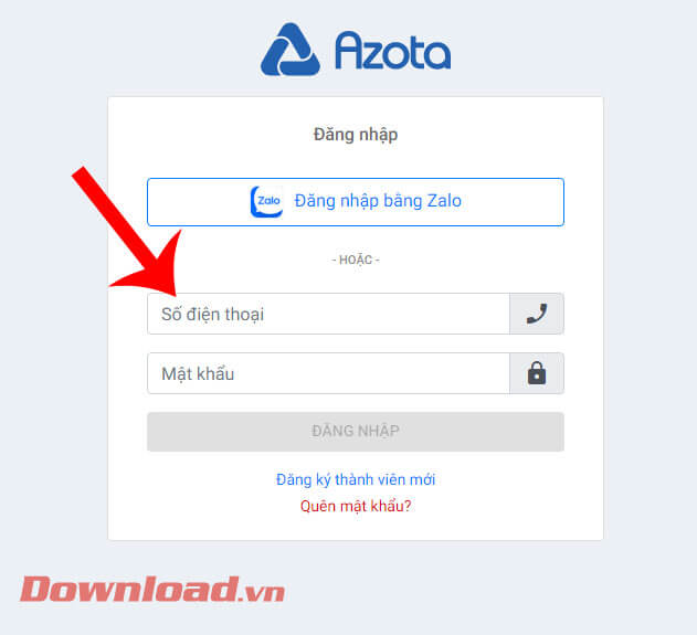 Đăng nhập tài khoản