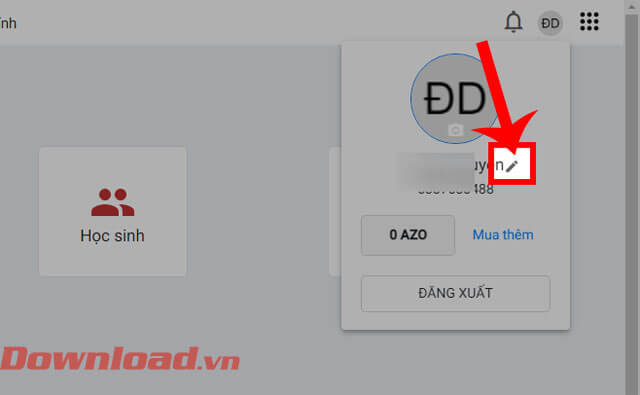 Nhấn vào biểu tượng chiếc bút