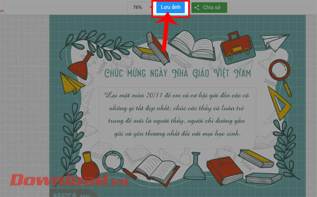 Nhấn vào nút Lưu ảnh