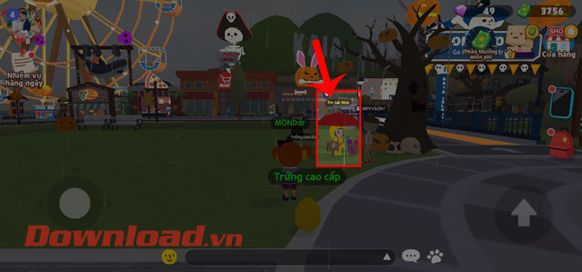 Lại gần NPC Em gái mưa