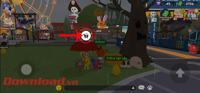 Nhấn vào biểu tượng xe hàng