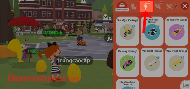 Nhấn vào biểu tượng chiếc ô