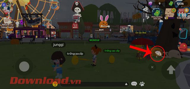 Ấn vào biểu tượng chiếc ô