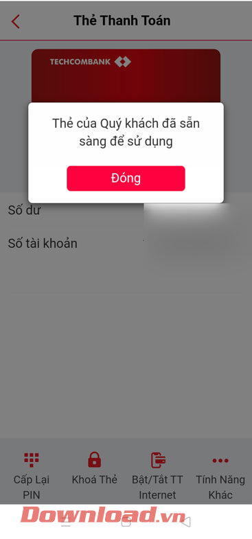 <p><strong>Bước 4:</strong> Bây giờ, khi mở khóa thẻ thành công thì trên màn hình sẽ hiển thị thông