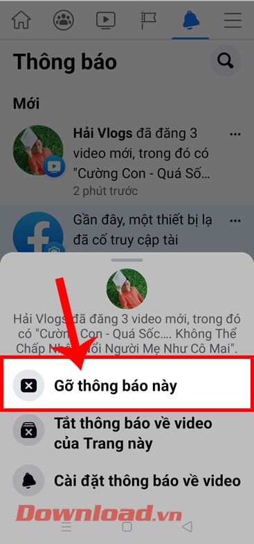 <p><strong>Bước 4: </strong>Tiếp theo, ấn vào mục <strong>Gỡ thông báo này </strong>ở phía bên dưới