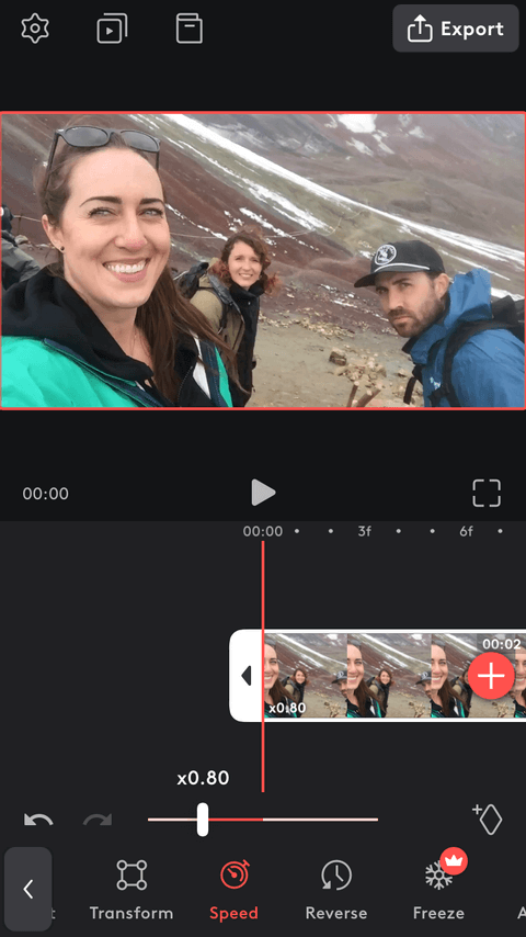 Chỉnh tốc độ video bằng Videoleap
