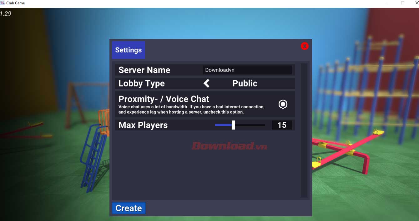 <p>10. Nhấn <strong>Start Game </strong>khi bạn muốn tự tạo phòng chơi. Cuối cùng, click <strong>Create</strong>.</p>