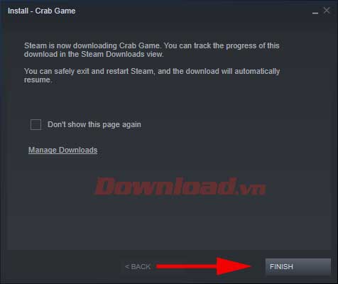 <p>4. Nhấn <strong>Finish</strong>.</p>