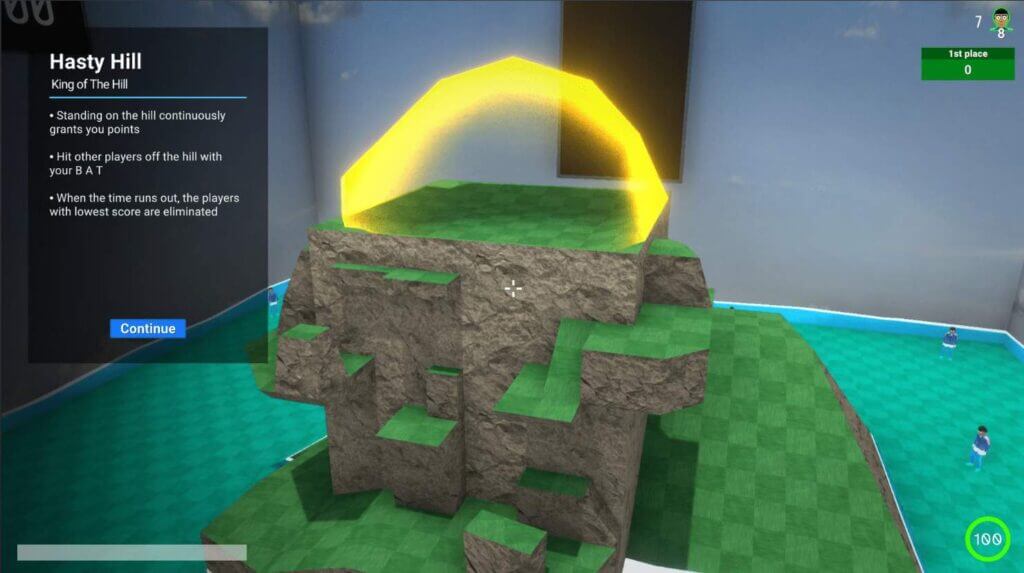 Ở trong vòng màu vàng là mục tiêu của King of the Hill