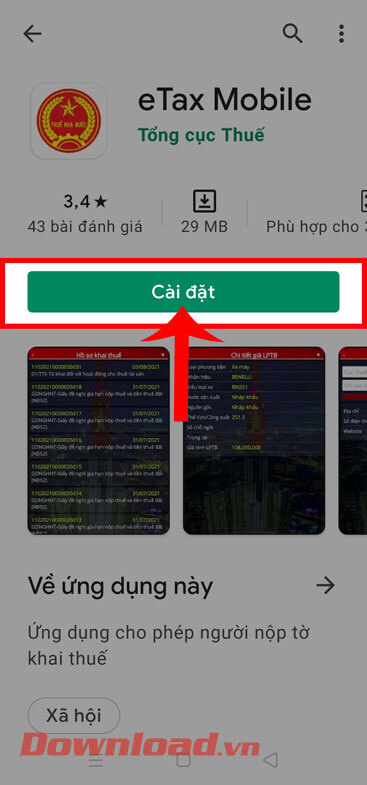 <p><strong>Bước 4:</strong> Tiếp theo, hãy nhấn vào nút <strong>Cài đặt.</strong></p>