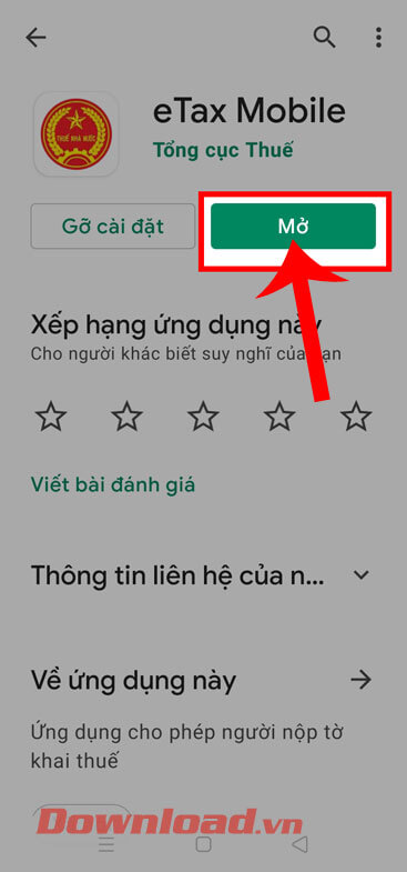 <p><strong>Bước 5:</strong> Chờ đợi một lát để quá trình download ứng dụng về máy, sau đó chạm vào nút