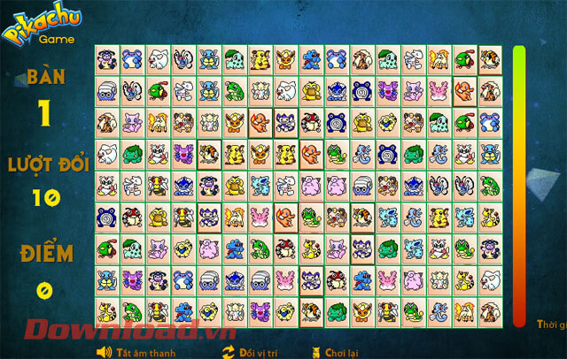 Bắt đầu chơi game Pikachu