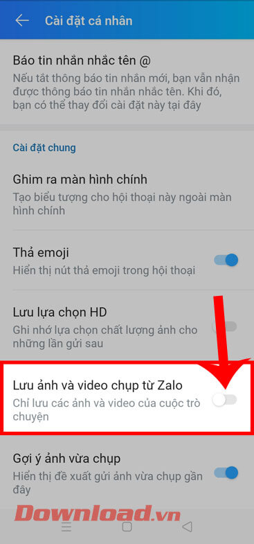 <p><strong>Bước 4:</strong> Ở mục<em> Cài đặt chung</em>, hãy <strong>gạt và tắt bỏ công tác tại mục