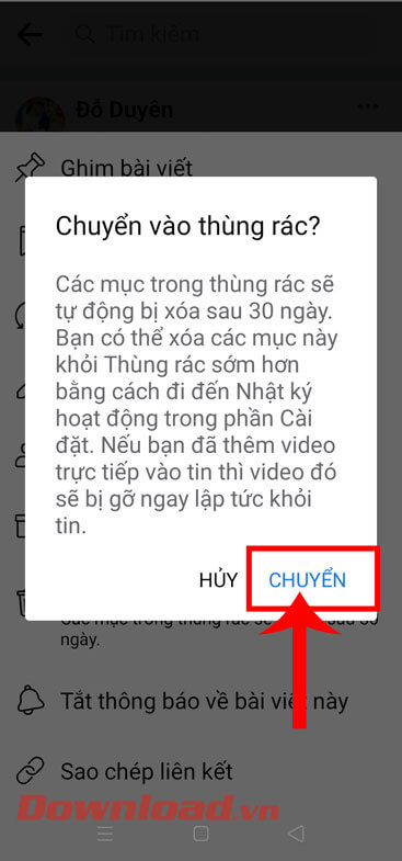 <p><strong>Bước 5: </strong>Lúc này trên màn hình sẽ hiển thị khung cửa sổ thông báo “<em><strong>Chuyển