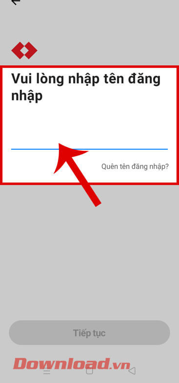 <p><strong>Bước 2:</strong> <strong>Nhập tên đăng nhập tài khoản</strong> ngân hàng điện tử Techcombank
