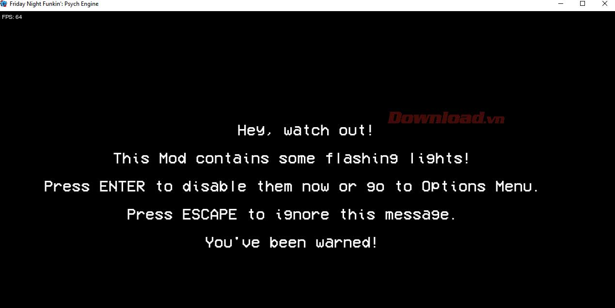 <p>3. Màn hình mở đầu game FNF Vs Minus Huggy Wuggy. Nhấn <strong>Enter</strong> để tắt hiệu ứng đèn