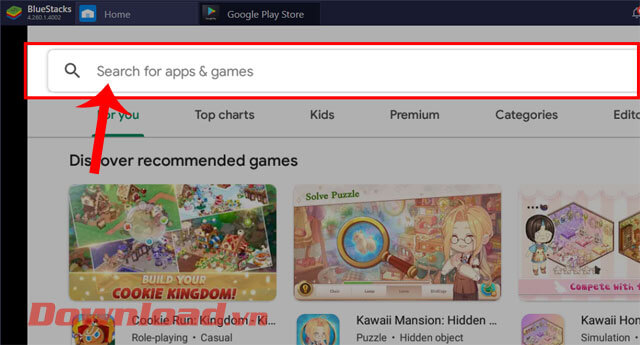 Click chuột vào ô tìm kiếm