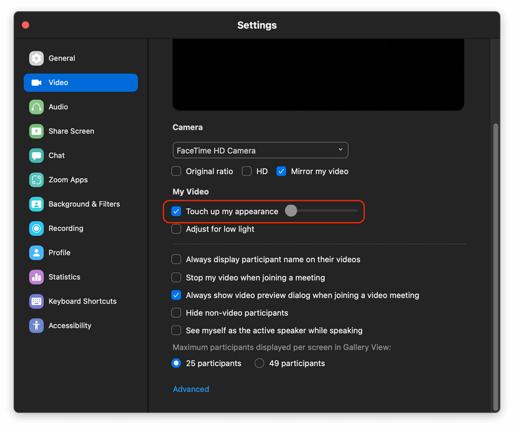 Chỉnh sửa hinh ảnh trên Zoom