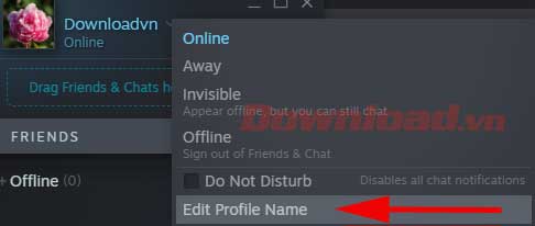 Đổi tên chơi Crab Game qua danh sách bạn bè