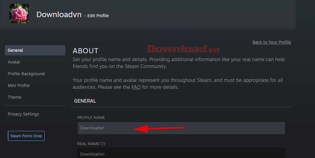 Đổi tên chơi Crab Game qua Profile Steam