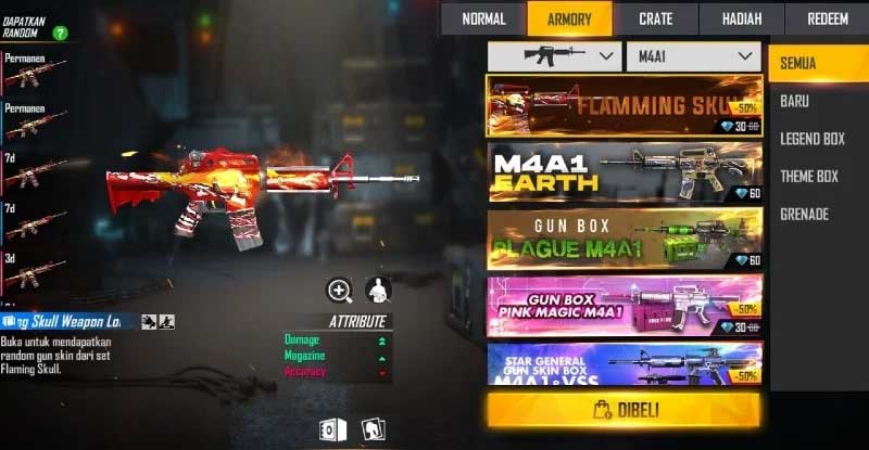 Skin súng Free Fire M4A1