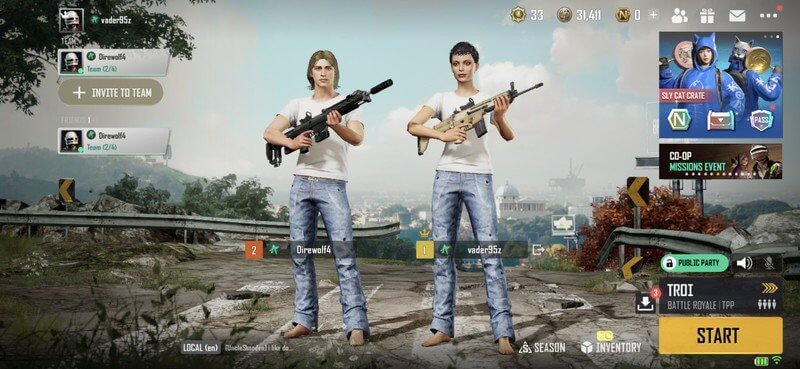 Chơi game PUBG Mobile 2 cùng bạn bè