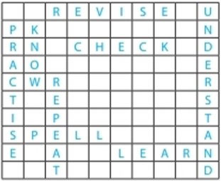 Find senven more verbs about studying a language