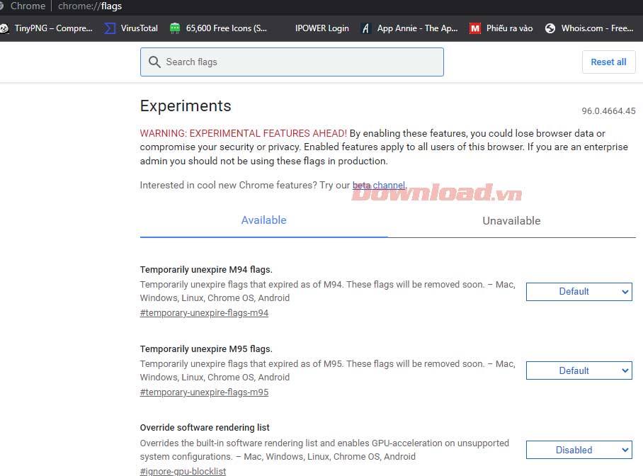 <p>1. Mở Chrome, gõ <strong>chrome://flags</strong> vào thanh địa chỉ &gt; nhấn <strong>Enter</strong>.