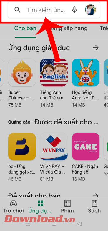 <p><strong>Bước 1:</strong> Trước tiên, chúng ta sẽ <strong>mở kho ứng dụng Google Play</strong> trên