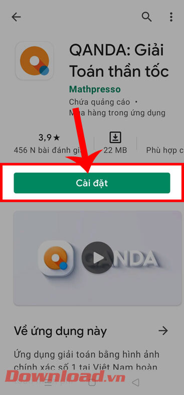 <p><strong>Bước 3:</strong> Tiếp theo, hãy ấn vào nút <strong>Cài đặt.</strong></p>