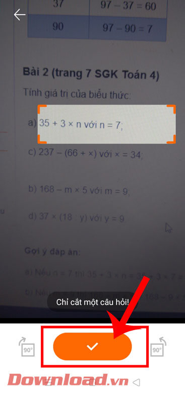 <p><strong>Bước 5: Điều chỉnh và kéo khung hình chữ nhật</strong> để cắt phần câu hỏi mà mình muốn tìm