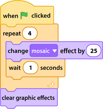 Lặp lại khối đồ họa trong Scratch