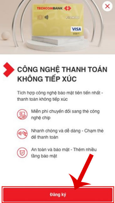 <p><strong>Bước 3:</strong> Khi này ở phần thông tin chi tiết chuyển đổi thẻ, chạm vào nút <strong>Đăng