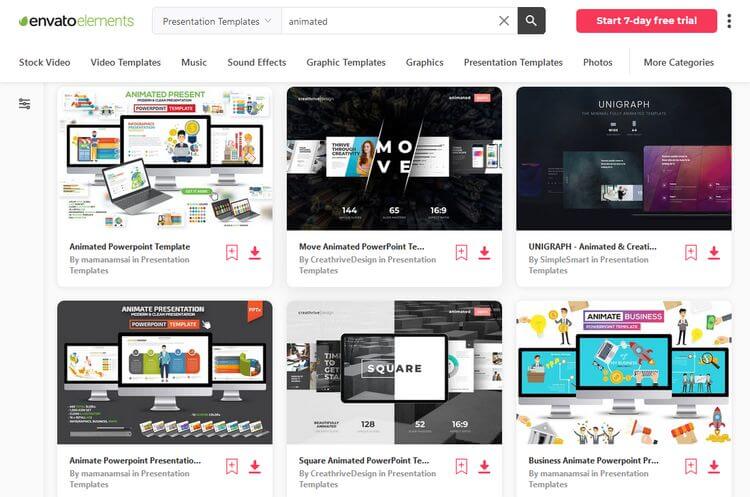 Giao diện Envato Elements
