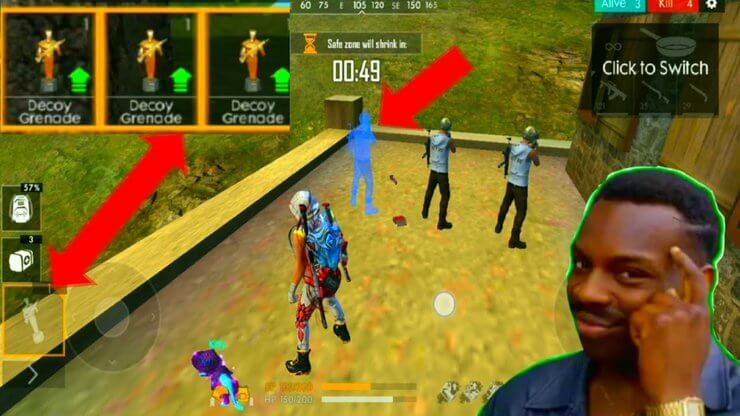 Công cụ tiện ích trong Free Fire giúp bạn làm sao nhãng kẻ thù