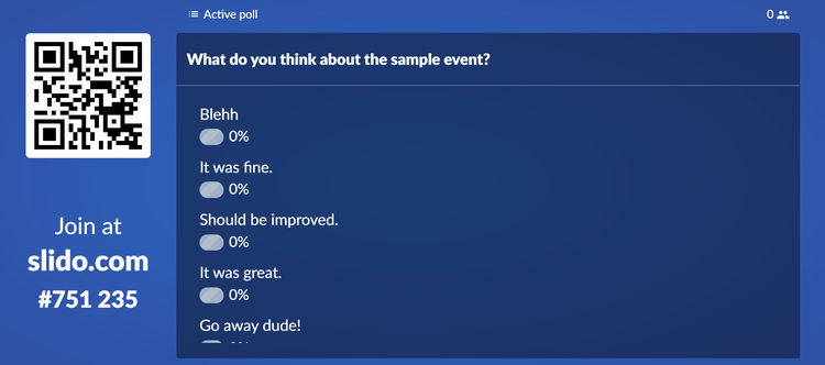 Bình chọn hiện ở chế độ thuyết trình