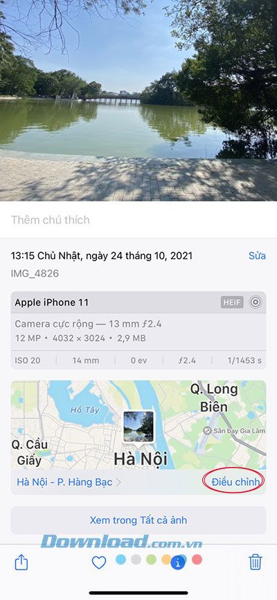 Điều chỉnh vị trí ảnh