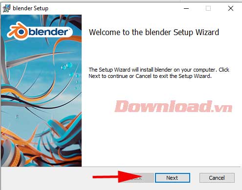<p>4. Màn hình chào đón bạn tới Blender. Click <strong>Next</strong>.</p>