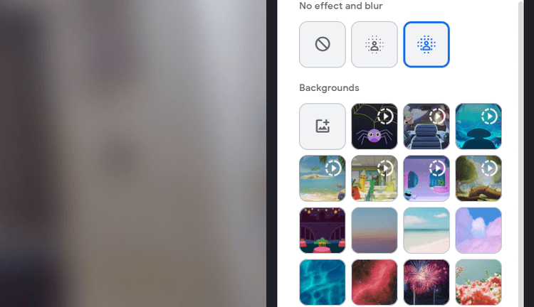 Làm mờ background Google Meet