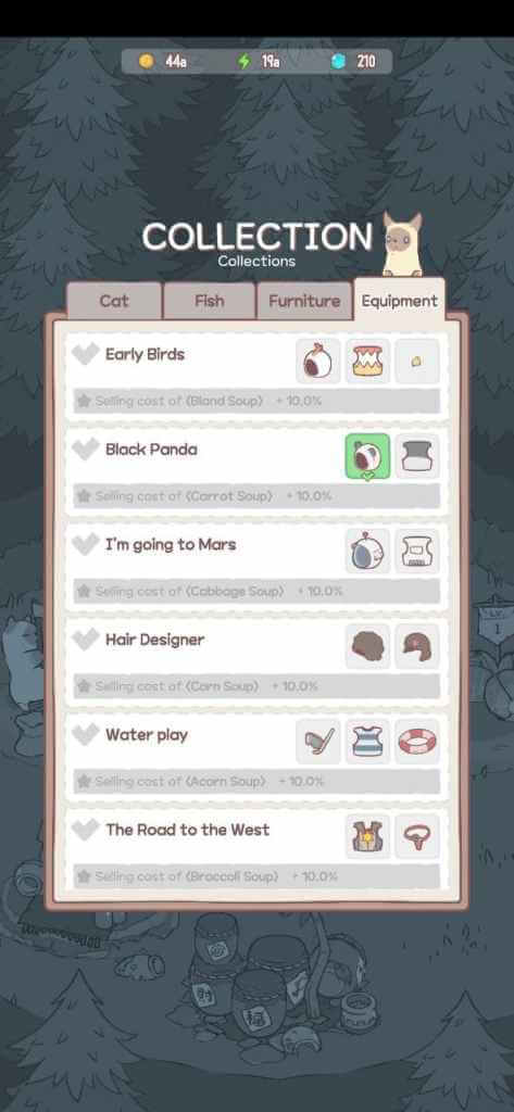 Tab bộ sưu tập trong Cats & Soup