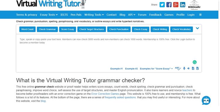 Virtual Writing Tutor là app giống Grammarly, giúp check ngữ pháp đáng tin cậy